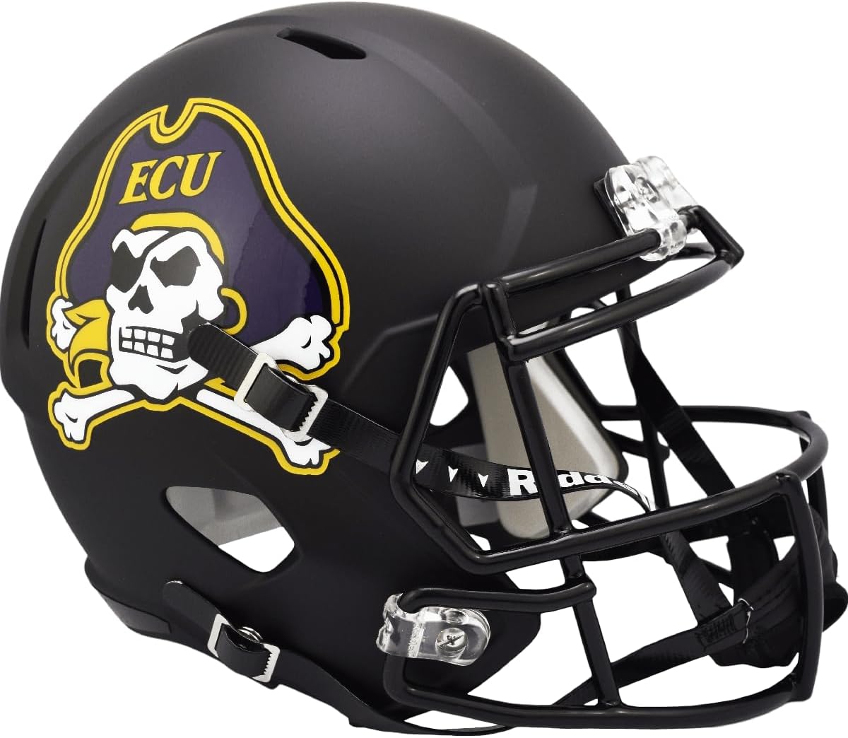 East Carolina Pirates ECU Matte Black Riddell NCAA Deluxe Replica Speed Full Size Helmet 47