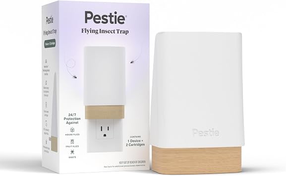 Pestie Fruit Fly Traps, Indoor Gnat Trap Plug-in 1 Device, 2 Cartridges