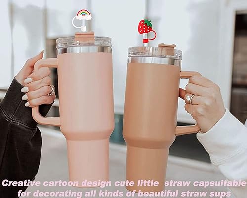 Miniatura 6 de GLBEAR Funda de paja para copa Stanley, 6 fundas de paja de nube compatibles con vaso Stanley de 30 y 40 onzas con asa, adorno de popote de silicona