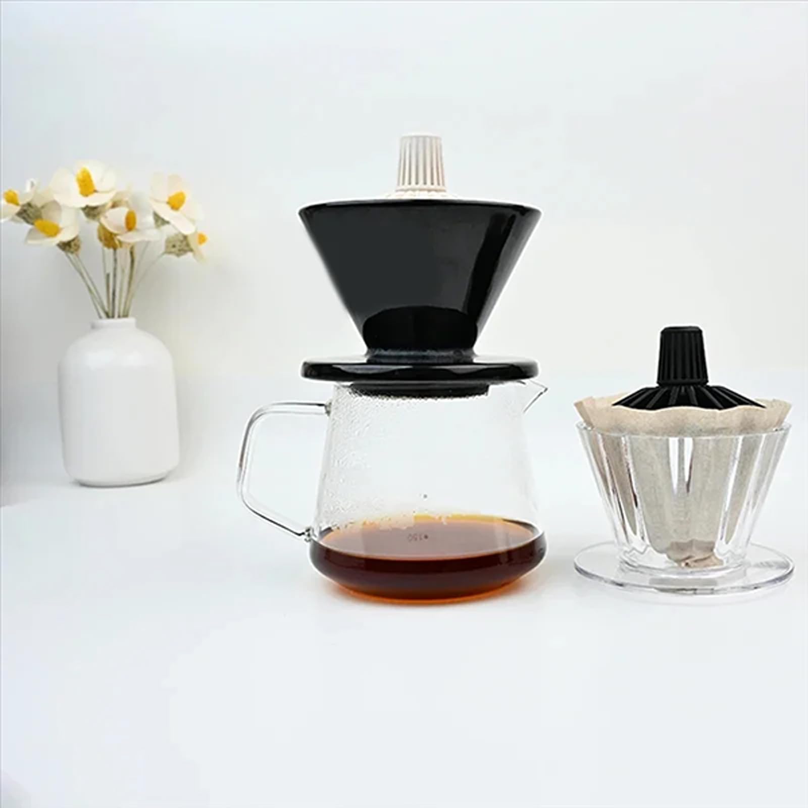 Cono de prensa de filtro, accesorios portátiles, soporte para goteros de café, soporte para forma de pisapapeles de café