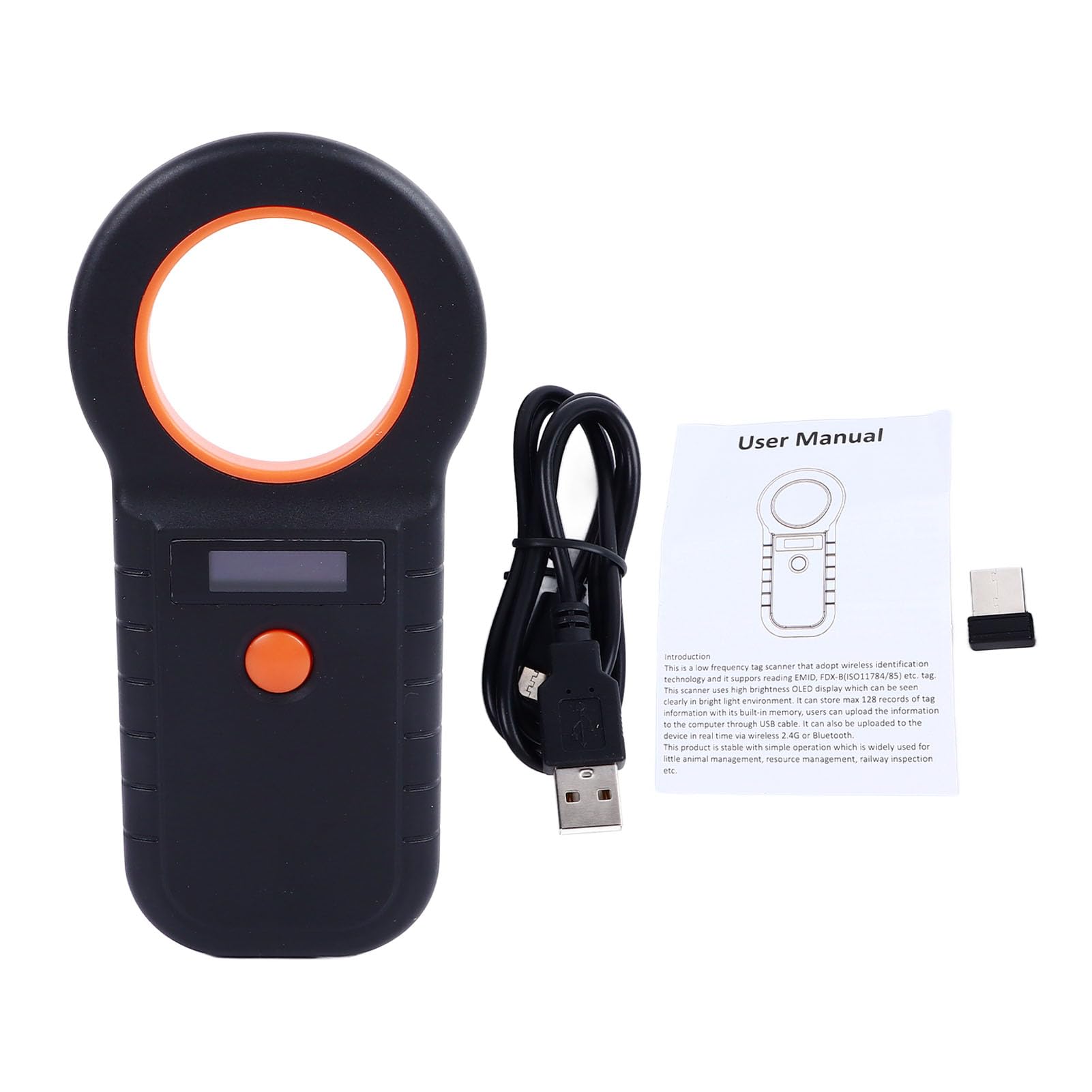 Escáner de microchip para animales, escáner portátil de identificación de mascotas para perros, gatos, vacas y ovejas. Ligero, portátil, batería recargable, escaneo eficiente.