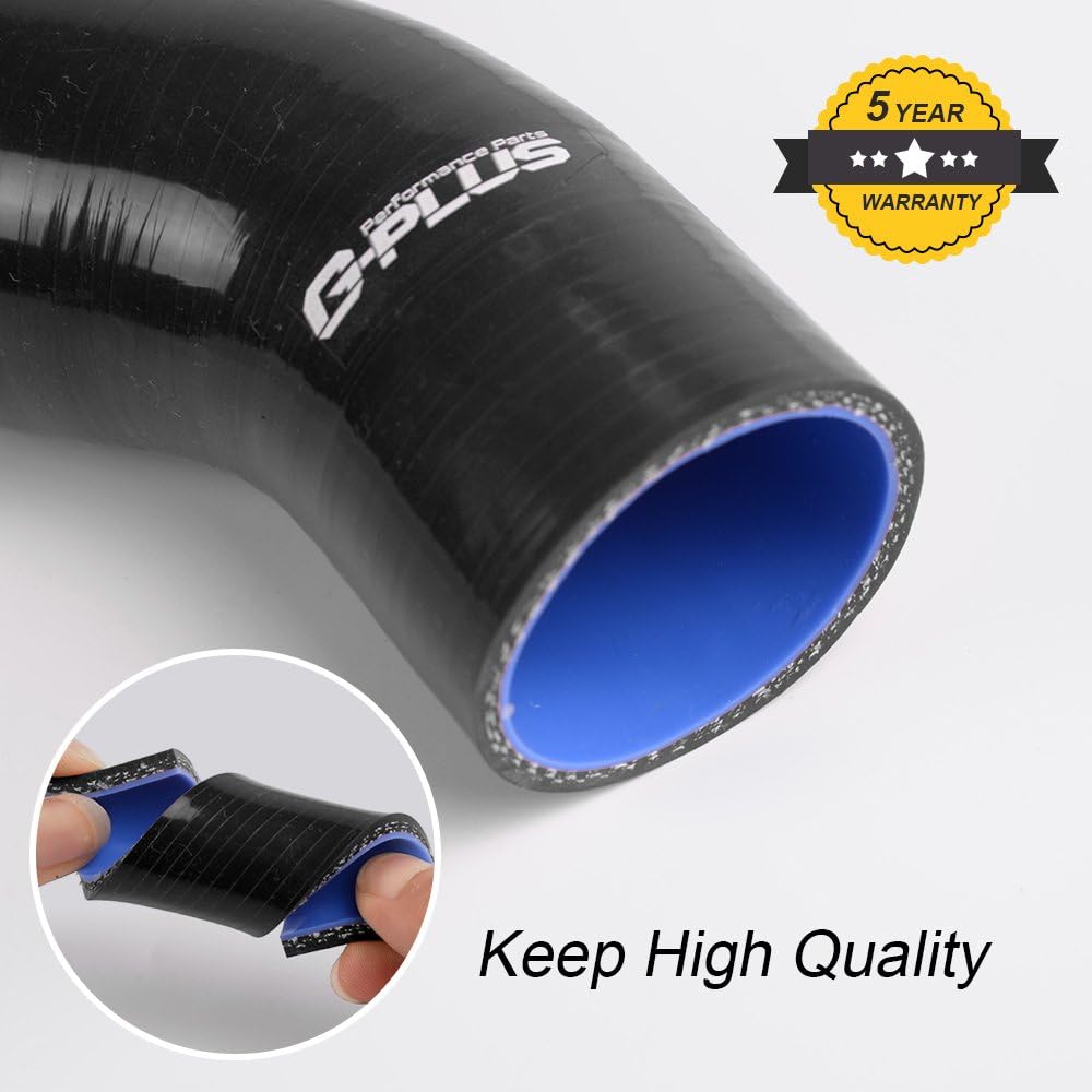 3-Layer 4.5mm Silicone Radiator Hose Kit For Jeep Wrangler YJ/TJ 2.4L-4.2L (1987-2006) – High Temp, Black