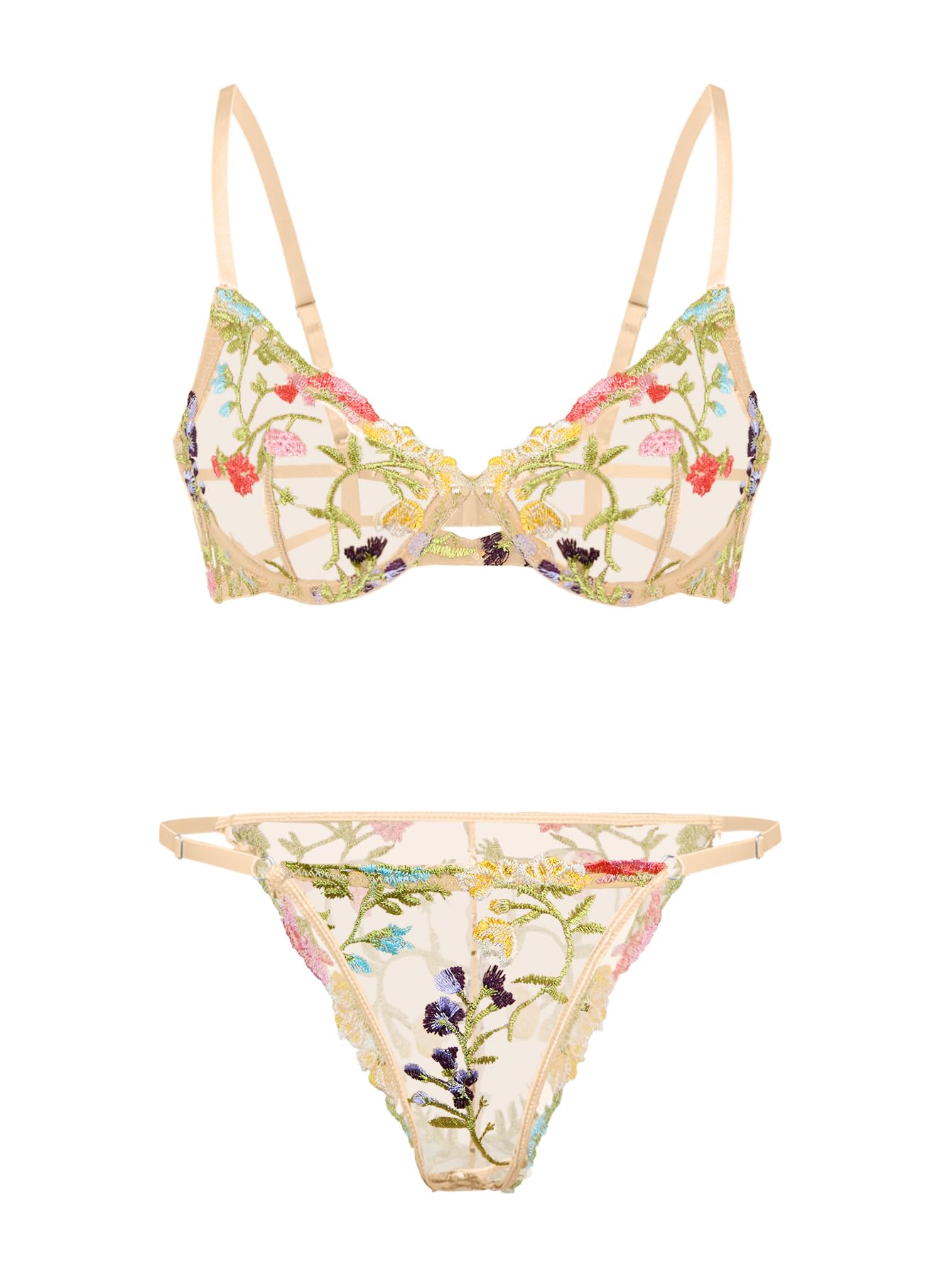 Lilosy Sexy Lingerie Set 2 Piece Women Push Up Bra and Panty 3XS-5XL