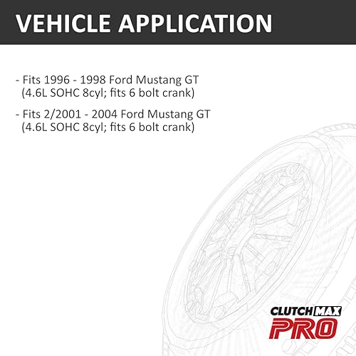 Miniatura 2 de ClutchMax PRO Performance Chromoly - Volante de embrague compatible con Ford Mustang GT 4.6L 1996 1997 1998 2/2001 2002 2003 2004 Ford Mustang GT