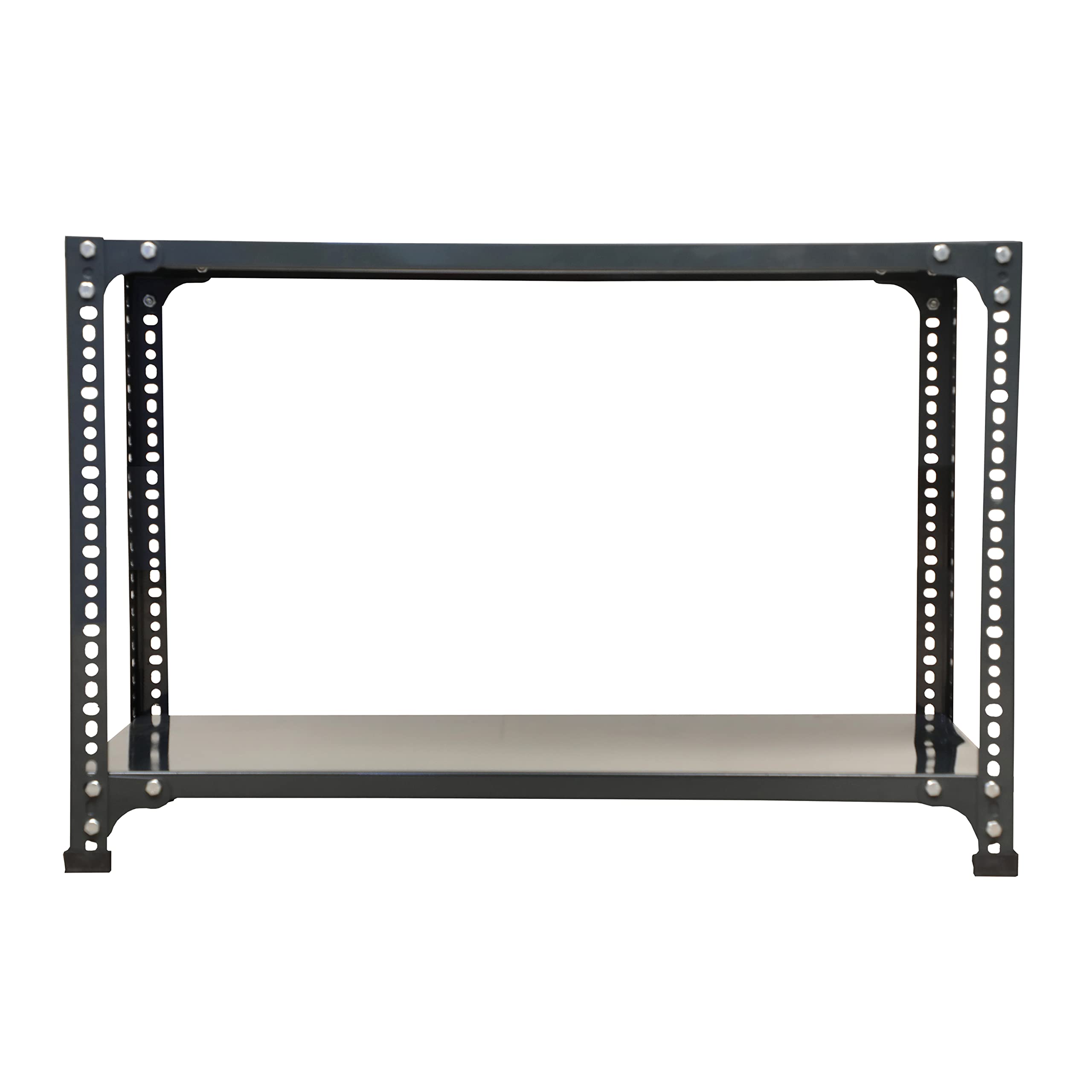 Mil-Nil Prime CRC Sheet 2 Shelf 24 Gauge Multipurpose Slotted Angle Rack | Adjustable Shelf Hight Rack for Home & Kitchen (24x36x18 Inch, 8 Kg, Grey) 16 Gauge Angles-picture-17