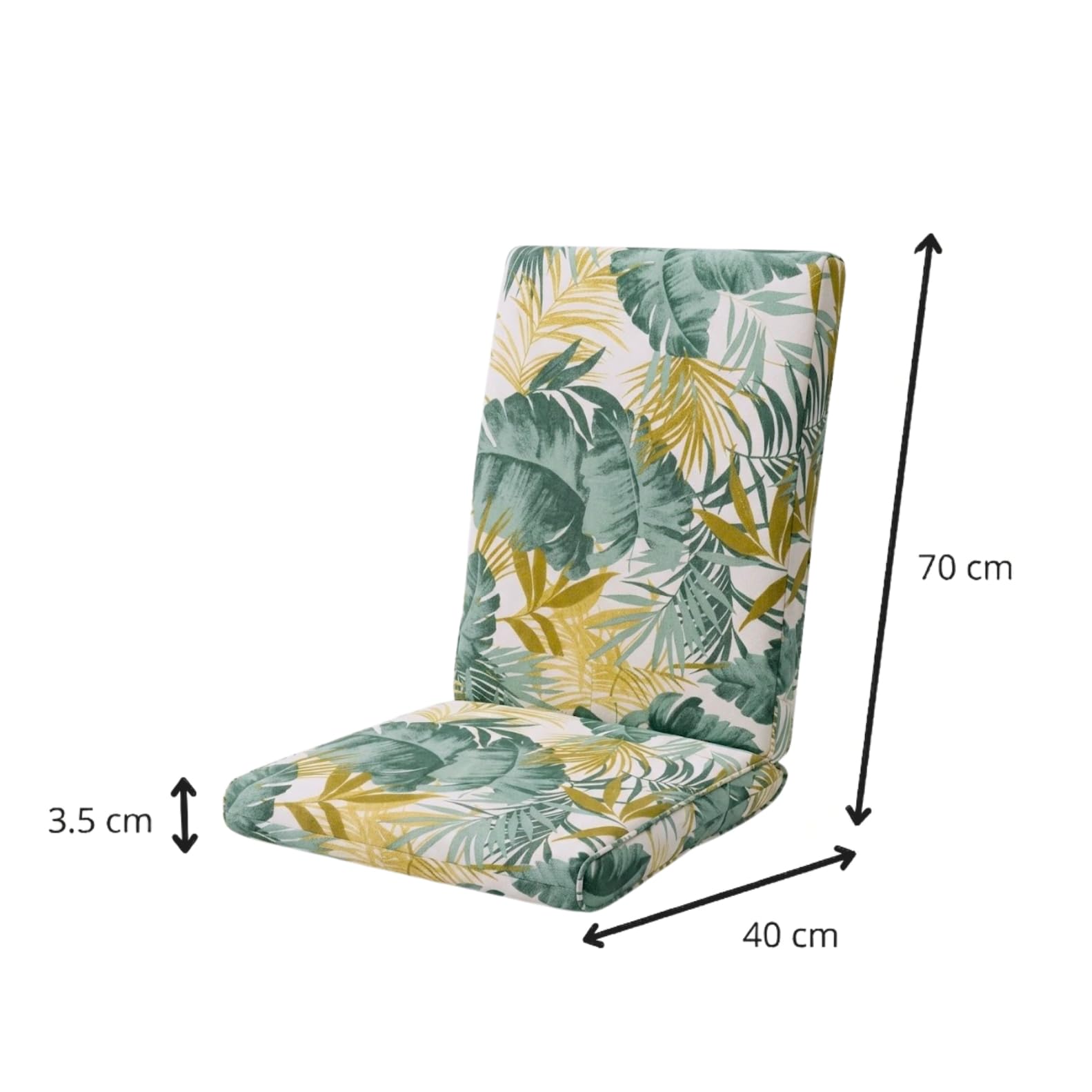 PIND Cojín para Tumbona Exterior 120x50x3,5cm - para Hamaca y Tumbonas de Resina o Madera, Funda Lavable y Antideslizante, Ideal para Jardín, Balcón y Playa, Máximo Confort Relax (2, Hojas 2)