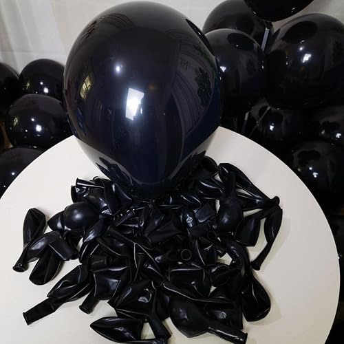 Miniatura 4 de Paquete de 300 globos negros, globos de látex negros de 12 pulgadas, globos negros a granel para varias decoraciones de fiesta, guirnalda de globos