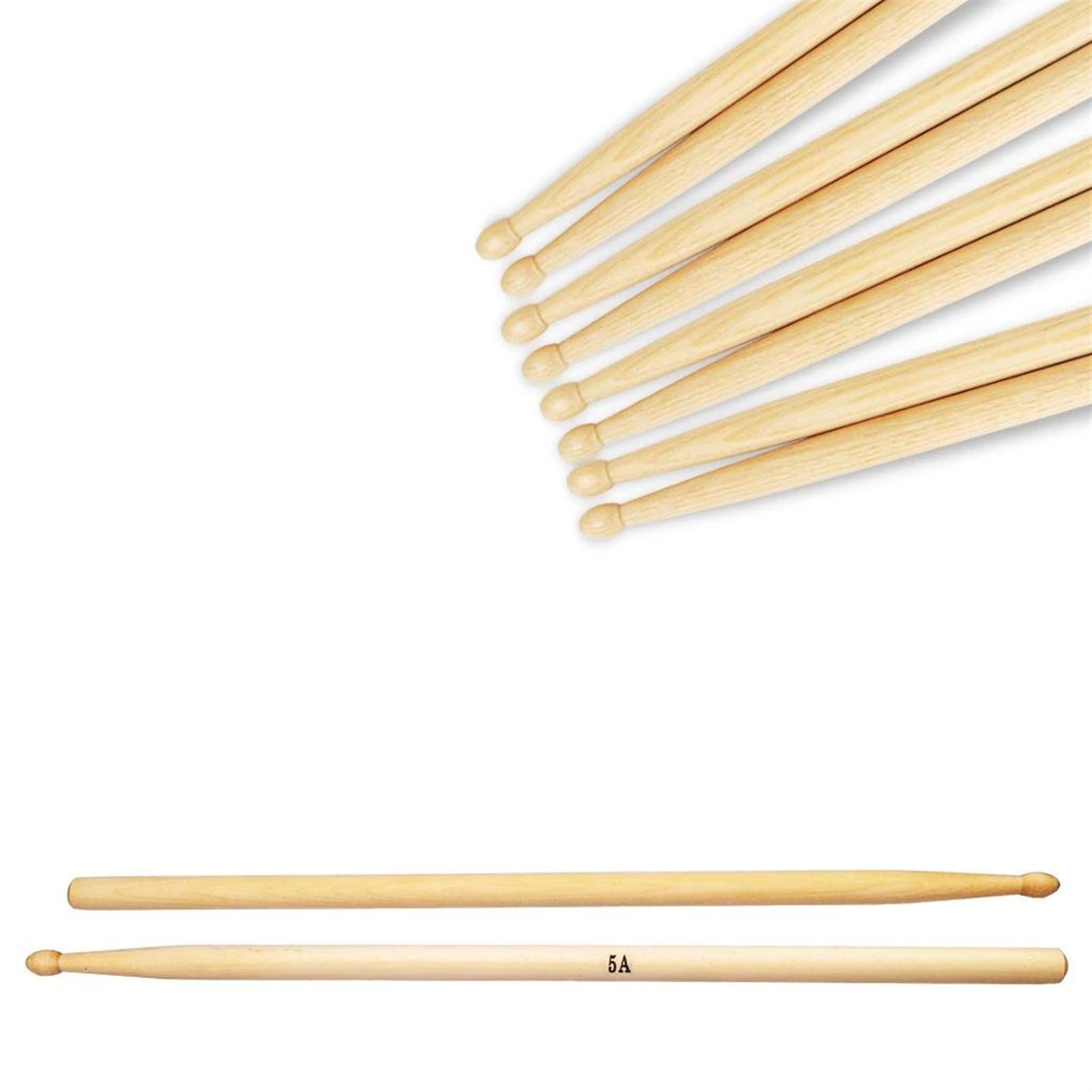 Baquetas para Principiantes Baquetas De Madera De Arce Con Punta Ovalada, Baquetas 5A, Juego De Batería De 16 Pulgadas De Longitud, Accesorios Para Instrumentos (Color : 10 pair)