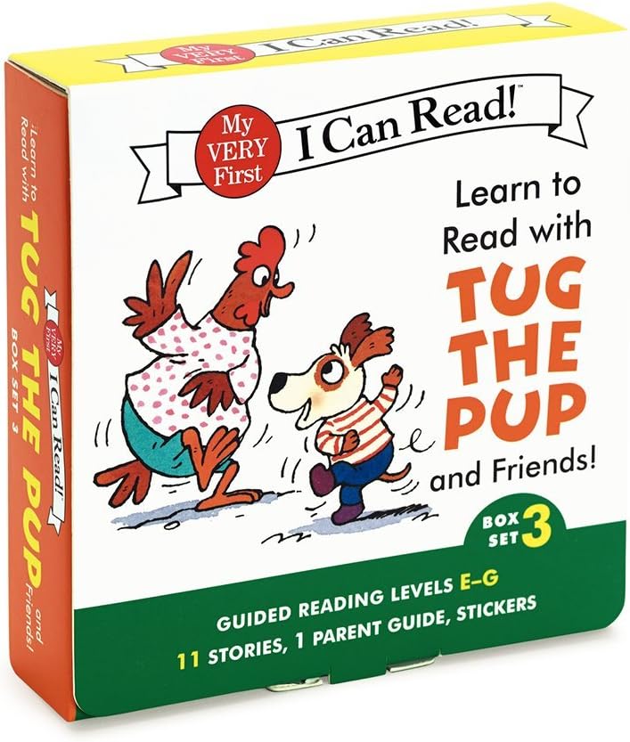 Learn to Read with Tug the Pup and Friends! Box Set 3: A Box of 11 stories, 1 parent guide, and reward stickers for Beginning Readers; Reading Level E-G (My Very First I Can Read)