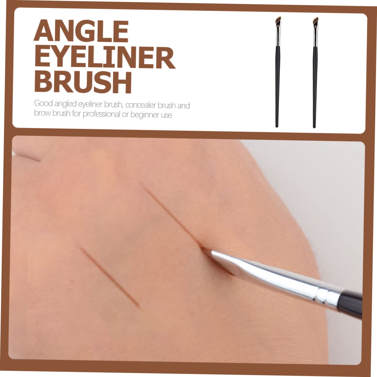 Beavorty Set Di 5 Pennelli Per Il Trucco Ergonomici Pennello Per Eyeliner Angolato Per Principianti 2 Pezzi * 5