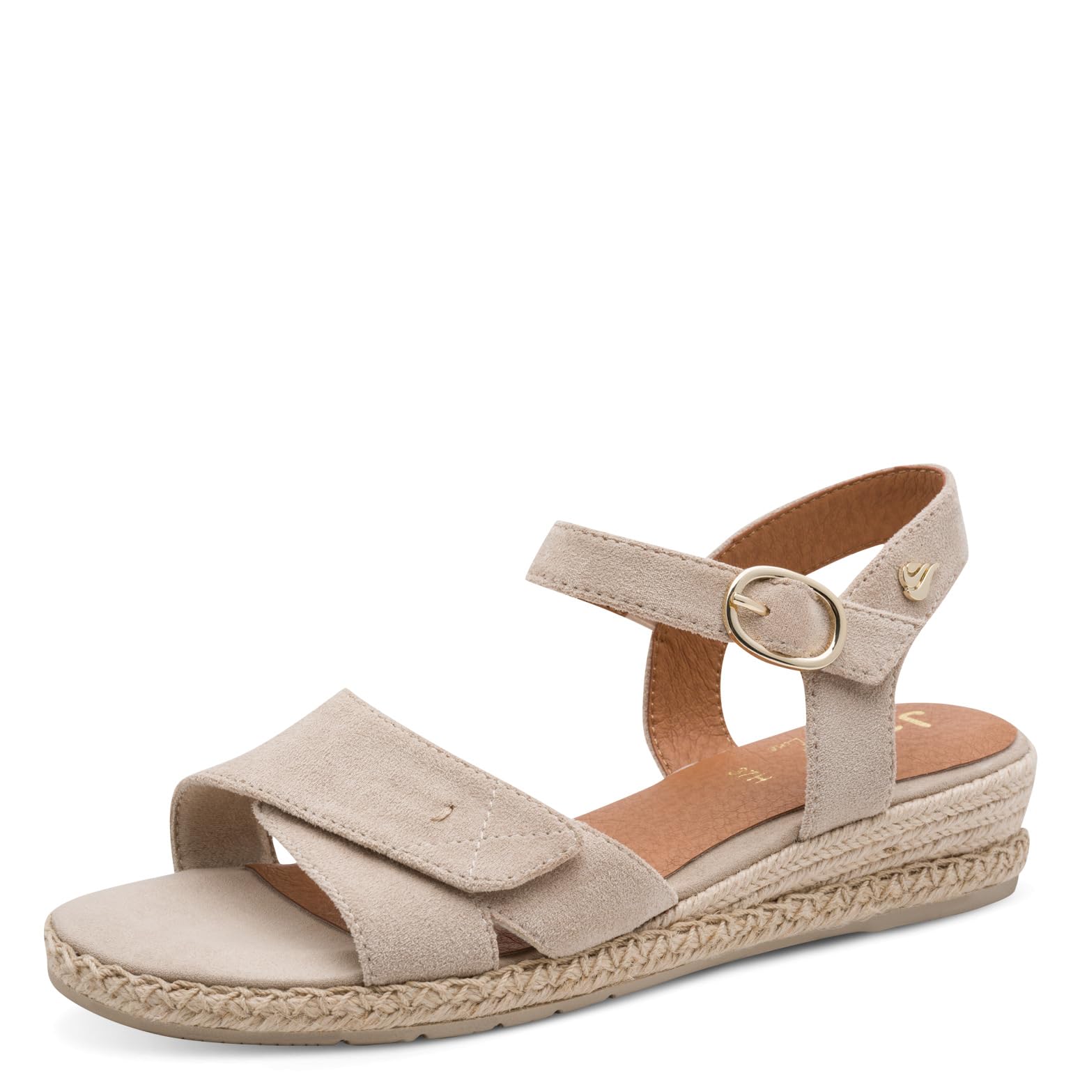 Jana Women's Wedge/Plat Sand MultiAdj+Vegan Wedge Sandals, Beige, 41 EU