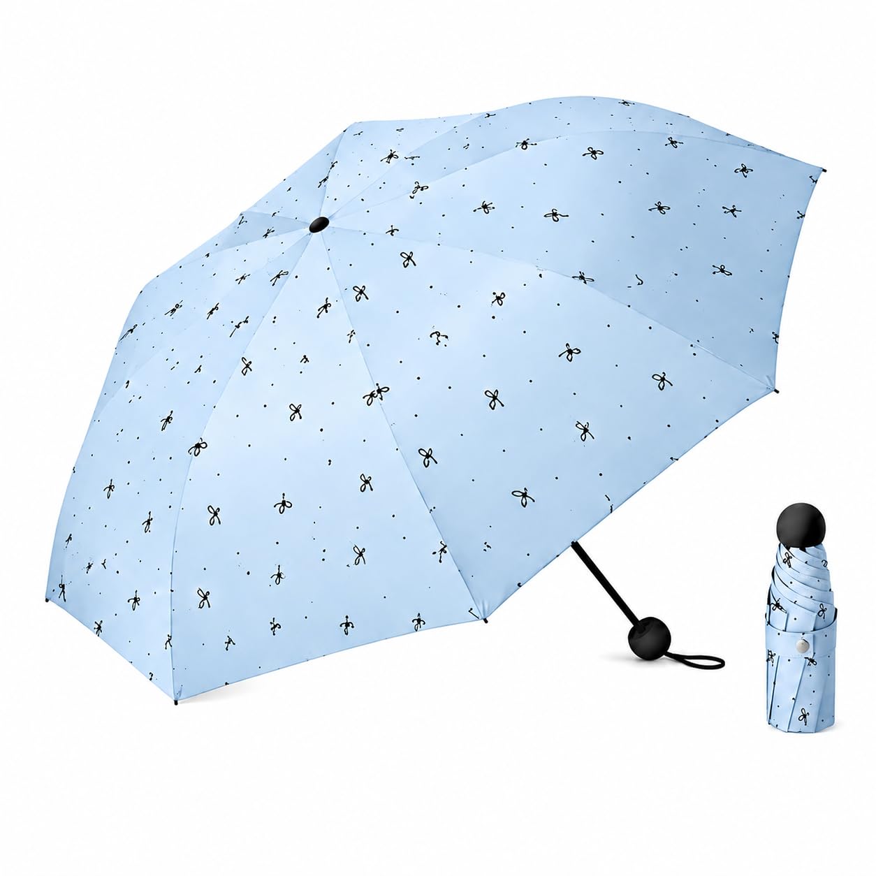 Mini Umbrella with Case for Men & Women (Manual Open) Compact Travelling Pocket Umbrella, Polyester & UV Protect Fabric for Summer/Anti-Slip Handle- Use in Rain & Summer-image-35