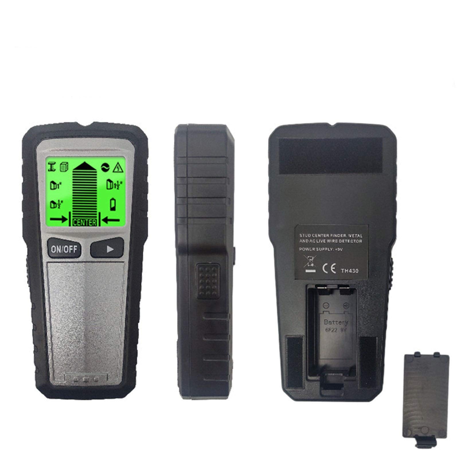 Metalldetektor TH430-Wall Scanner Stud Finder Wall Scanner 5 in 1 Elektronischer Wanddetektor Smart Stud Nail Finder Sensor Locator Metalldetektor zum Erkennen von Gold, Münzen, Schätzen
