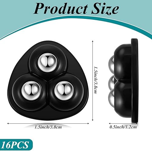 Miniatura 2 de Honoson 24 ruedas giratorias autoadhesivas de acero inoxidable, rueda universal de rotación de 360 grados para almacenamiento inferior (gris con 1