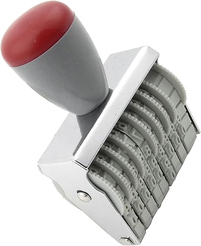 Miniatura 3 de Uxcell Rubber Office - Sello de numeración de números de 0 a 9 números, color gris y rojo