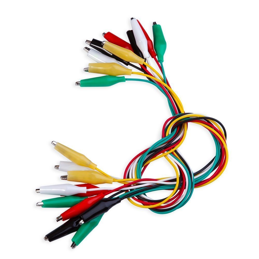 DollaTek 30Pcs Puntali con Clip a Coccodrillo Set di pinze per Test Isolate Pinzette a Doppia Punta, 19,7 Pollici