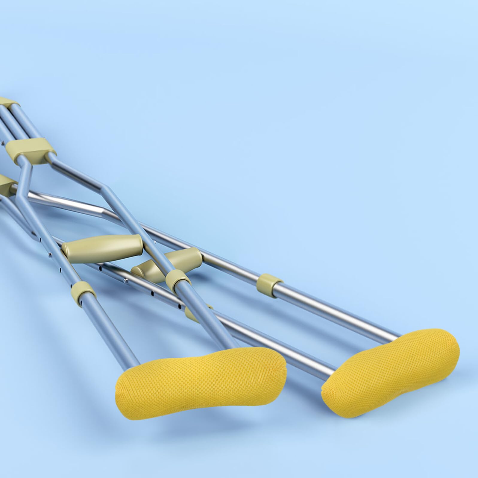 Almohadillas para Muletas Acolchadas Transpirables para Axilas Cojines Ergonómicos Desmontables para Antebrazo de Amarillo