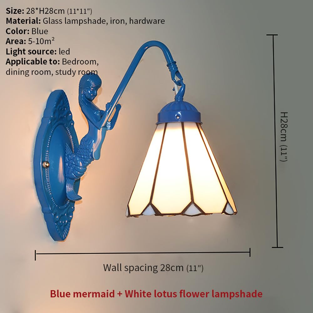 Śródziemnomorska lampa ścienna LED, idealna do salonu, restauracji, sypialni, gabinetu, willi, pokoju dziecięcego, baru, schodów, korytarza (1 światło)