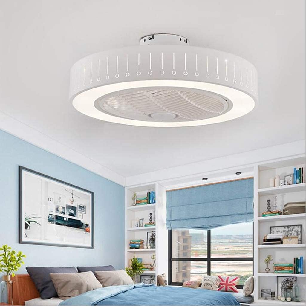 Ceiling Fan, 22”LED Smart Remote Control Ceiling Fan with Light Invisible Fans Home Lighting Round Living Room Bedroom Ceiling Light Gazebo Fan