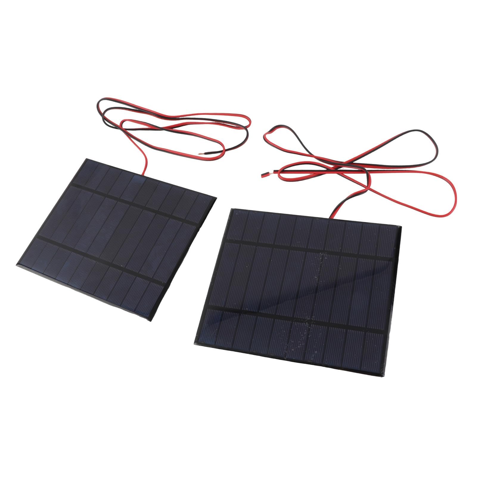 2 Stück DC 5V 500mA 2, 5W Mini Solarpanel, Mini Gekapselte Solarzelle 5V, Polykristalline mit 100cm Kabel Solaranlage, Dicke 2mm / 0, 08 Zoll Solarzellen für DIY Sonnenenergie Spielzeug