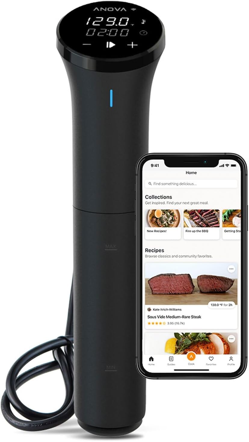 Anova Precision Cooker Nano 3.0 [AN425-EU00] WiFi, Spina di tipo C per utilizzo in EU, Bluetooth, Piccolo, Nero