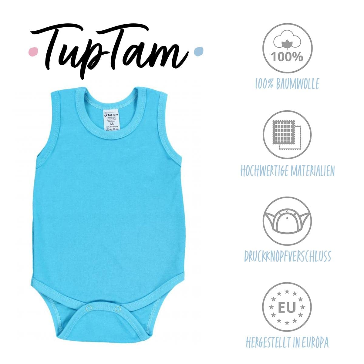 TupTam Body Neonato – Body Bambino in Cotone 5 Pezzi, Body Neonato 0-3 Mesi, OEKO-TEX