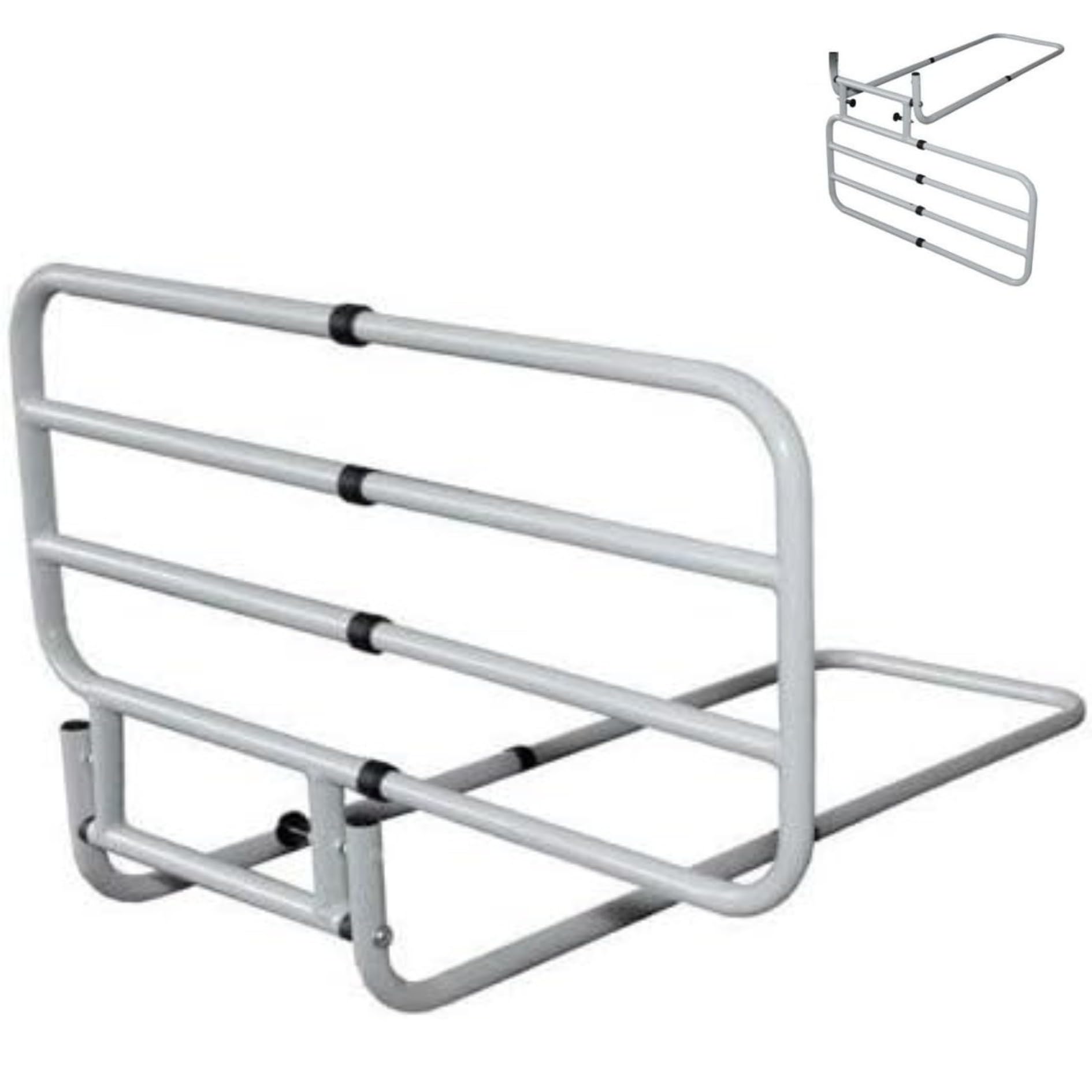 Sponda Letto Matrimoniale Universale Anticaduta, Sponda Letto Anziani e Disabili Ribaltabile, Regolabile - 50–71cm, Bianca