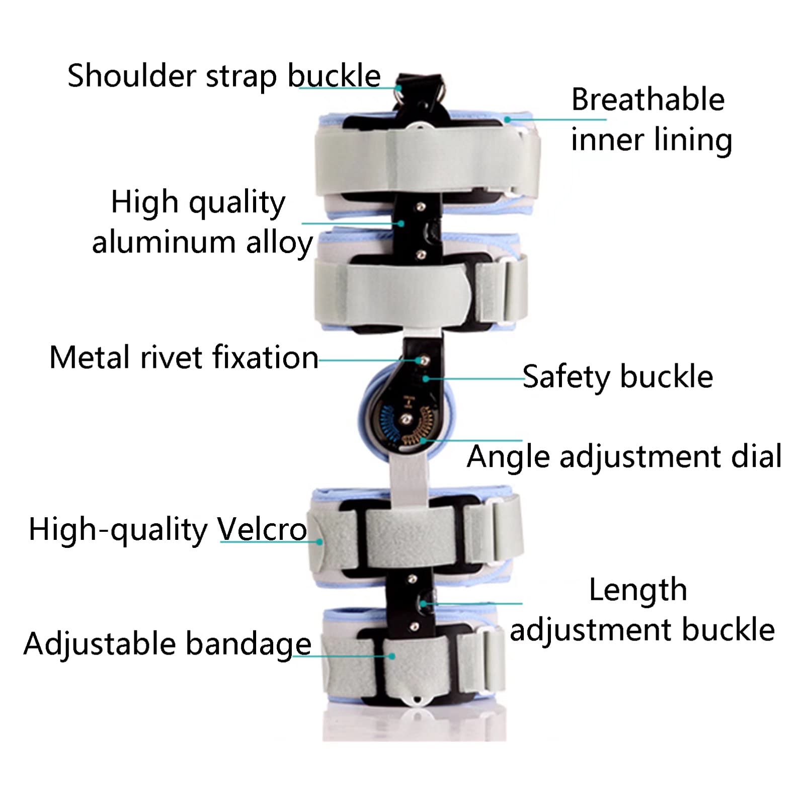 Soporte De FijacióN De Rodilla Ajustable, Rodilleras para Fractura De Ligamento De Menisco, Soporte Protector De RecuperacióN De RóTula Postoperatoria