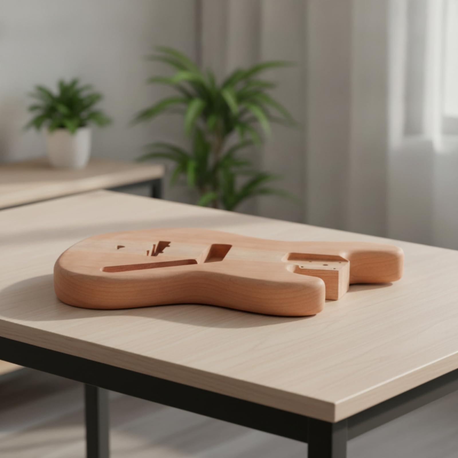 Corpo Chitarra in Legno di Okumé Sagomato Corpo Chitarra Fai da Te Opaco Legno per Chitarristi