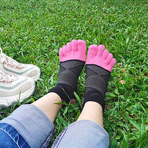 Image of Meaiguo Toe Socks No Show Cotton Low Cut Five Finger Socks Athletic for Women