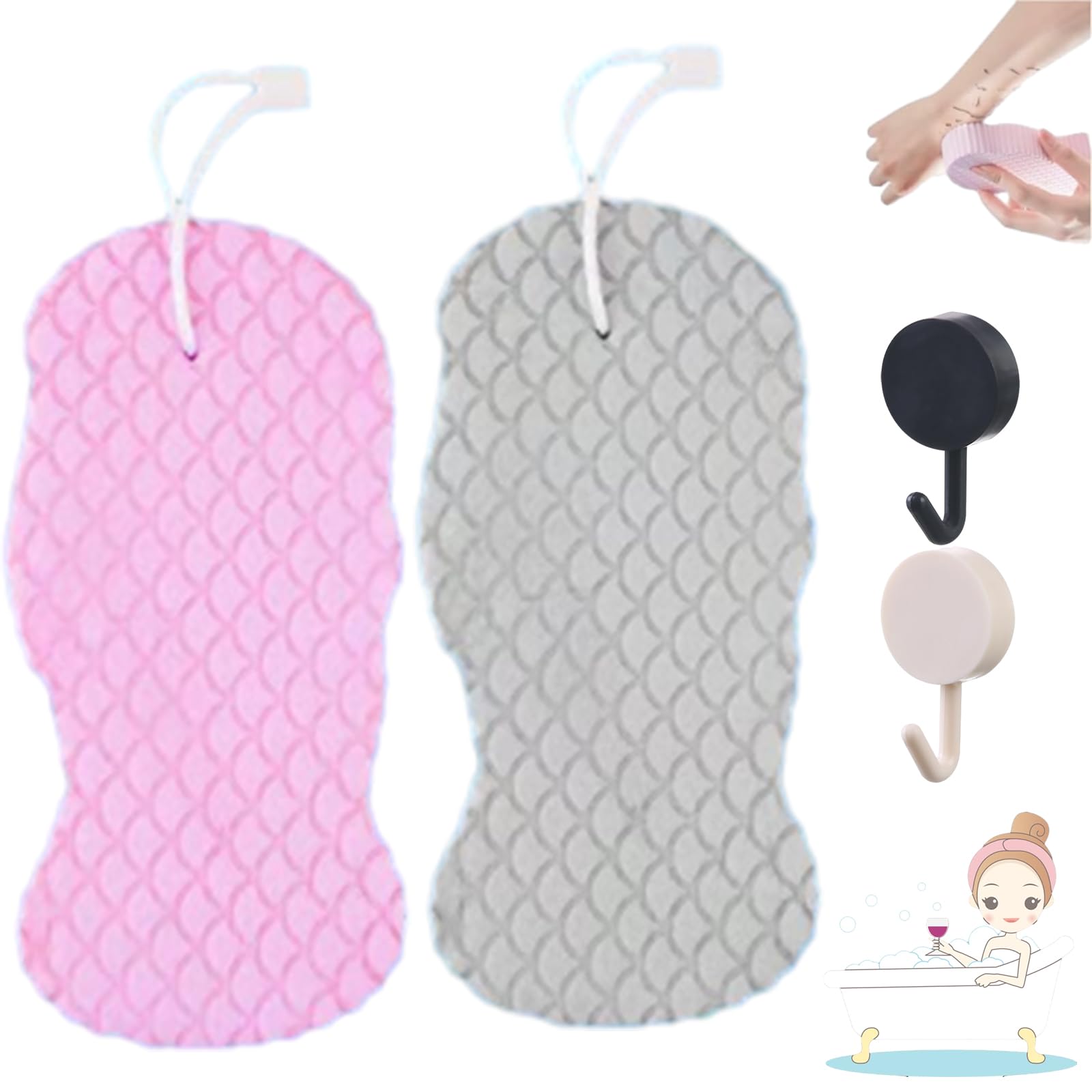 Magic Exfoliating Bath Sponge, Gentle Exfoliating Bath Sponges for Face & Body Skin, Resuable, Alternative to Exfoliating Gloves for Adults