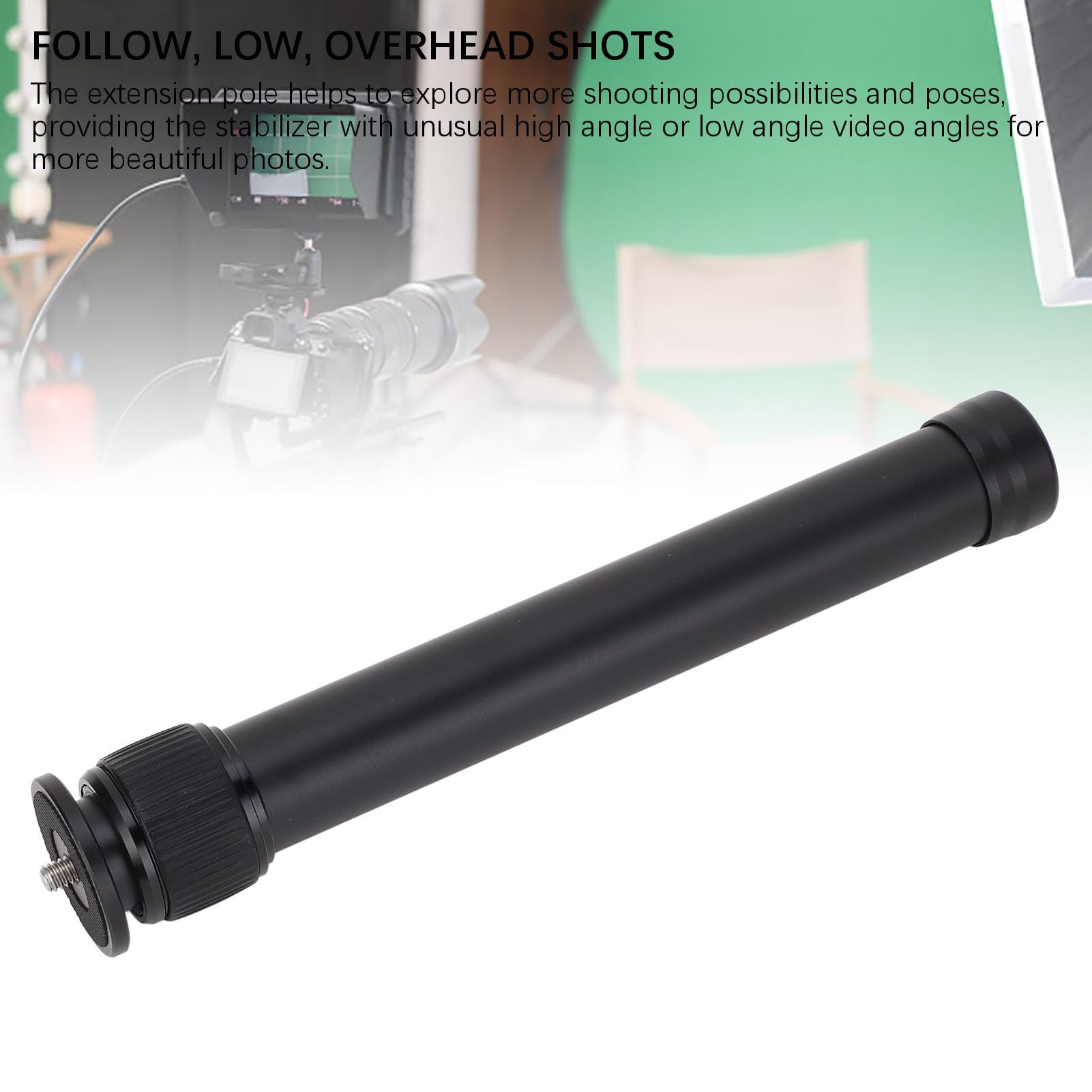 Universal Carbon Fiber Tripod Center Column, 2 Section Tripod Extension Rod Pole, Aluminum Extender for Photo Studio Monopod Camera DSLR