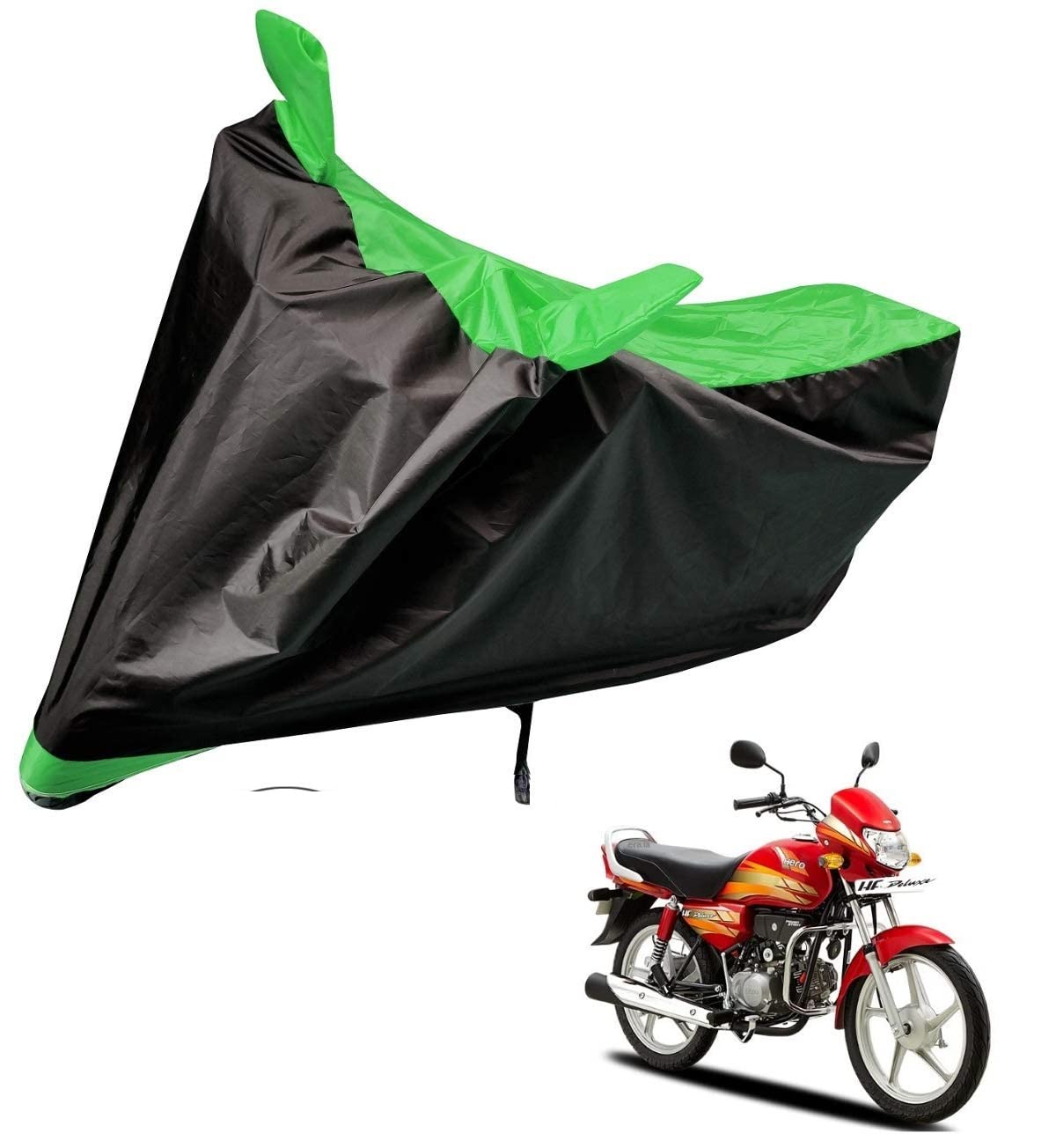Auto Hub Hero HF Deluxe Bike Cover Waterproof/HF Deluxe Cover Waterproof/HF Deluxe Bike Cover/Bike Cover HF Deluxe Waterproof/HF Deluxe Body Cover/Bike Body Cover HF Deluxe (Black, Green) (B07STD4W41) Amazon Price History, Amazon Price Tracker