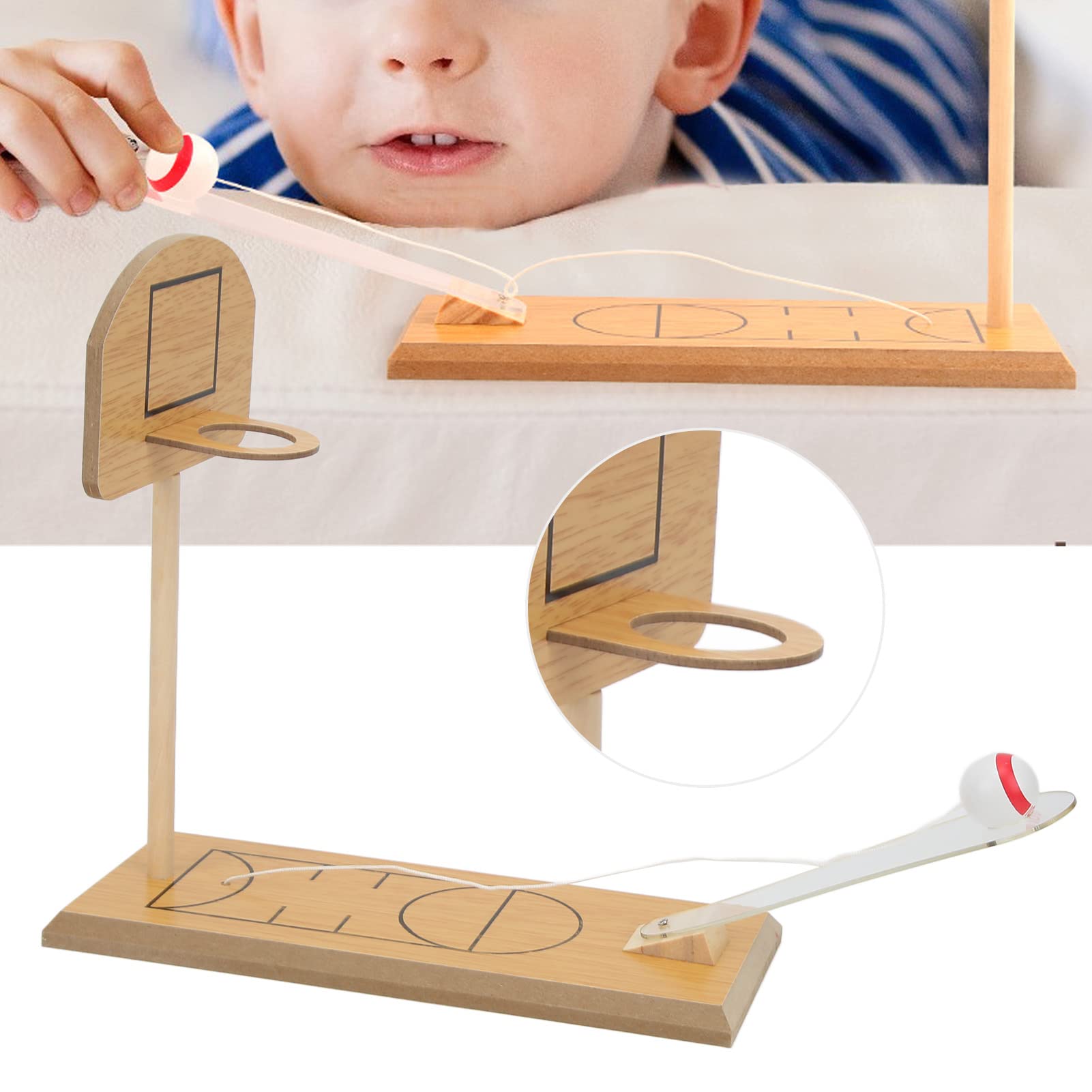 Mini Jeu De Basket De Bureau - Portable, Pliable, En Métal Et Caoutchouc, Jouet Décompression Ou Cadeau - 6