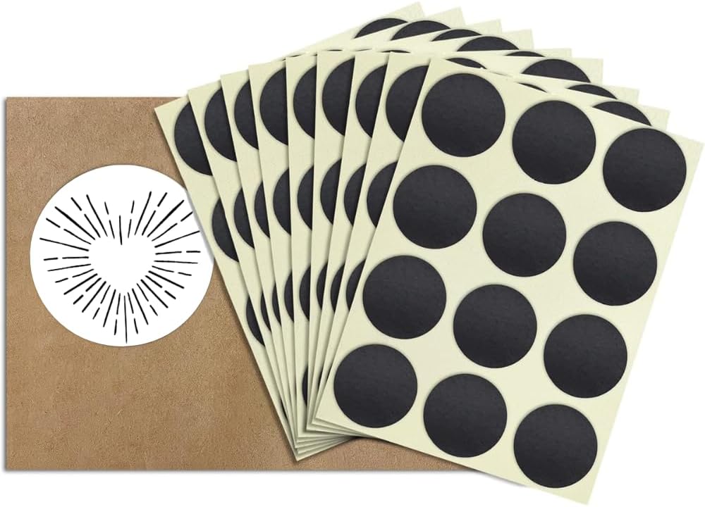 .75” Circle Match Striker Stickers – 100 Pieces | Charcoal Match Strike Paper with Adhesive Pre-Cut in Circles for Easy Match Lighting | Also Available in Bumble/Dotted Pattern or Brown & Many Sizes