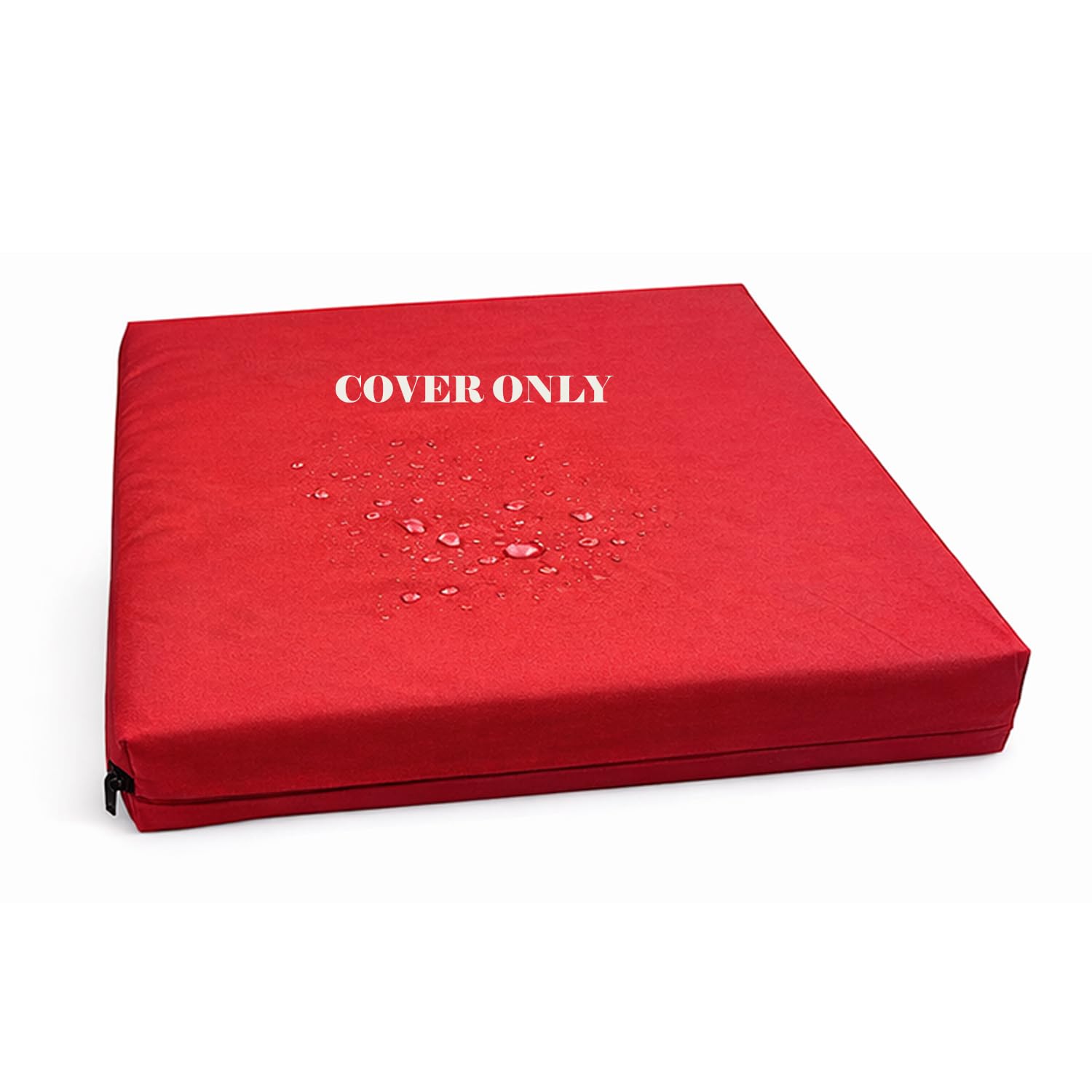 David & Amaya Garden Rattan Chair Cushions COVER ONLY, Water-Resistant 5cm Thick Outdoor/Indoor Patio Sofa Seat Pad Replacement Cover (Insert & Furniture Not Included) (Red, 45 x 50cm / 18" x 20")