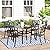 MFSTUDIO Metal Patio Dining Sets for 4, Outdoor Dining Sets with 1.57” Umbrella Hole, 4 Garden Backyard Metal Chairs and Larger Square Patio Table, Black
