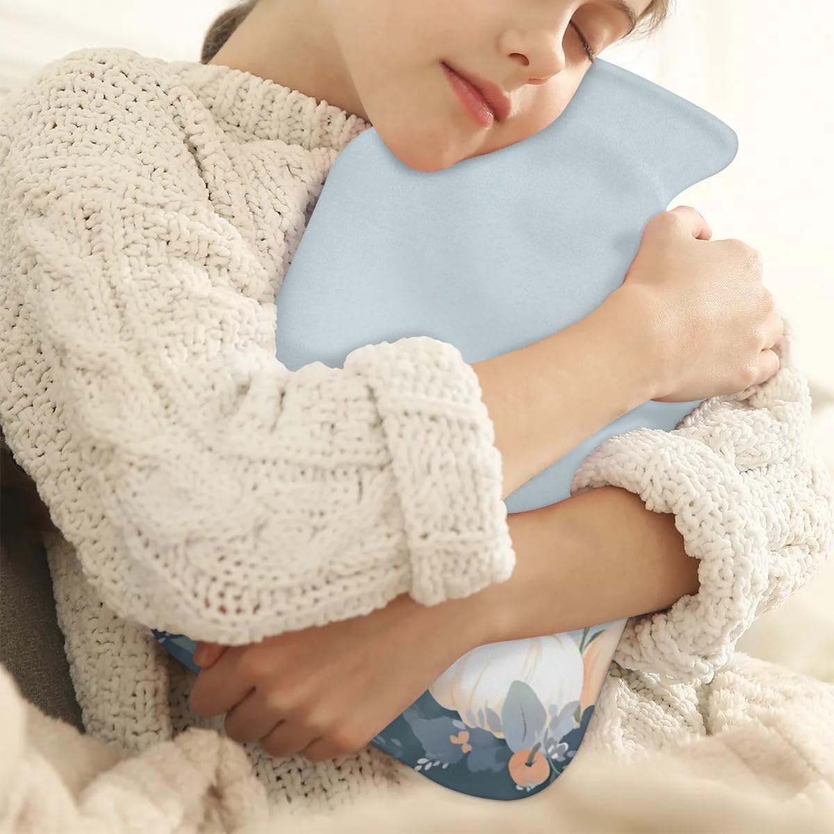 Hot Water Bottle with Soft Cover,2L Cartoon Pumpkin Hot Water Bag for Hot and Cold Compress, Hand Feet Warmer, Magical Pumpkin Rubber Hot or Cold Water Bottle Halloween Christmas Decorations