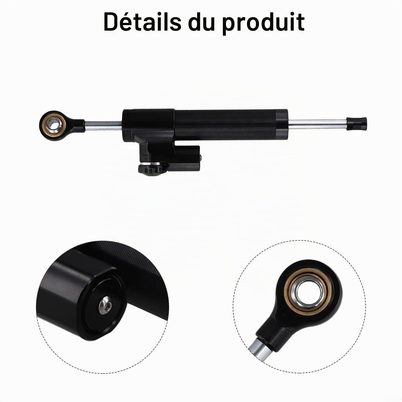 Amortisseur de direction réglable pour scooter Zero pour VSETT 10 (noir)