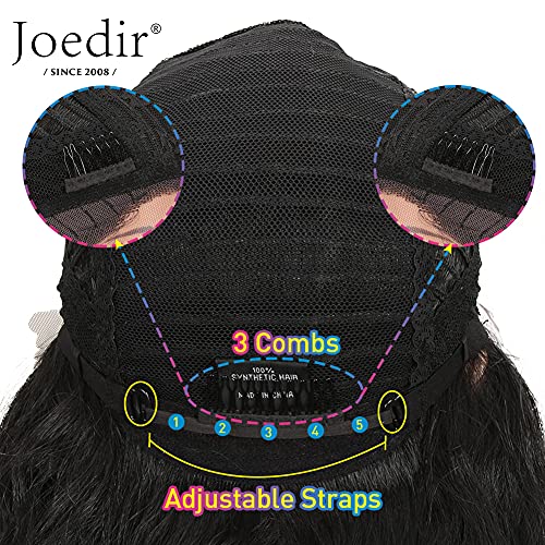 Joedir Lace Front Wigs 30'' Long Wavy Synthetic Wig 4.5" Deep Part Hd Transparent Lace For Women 130% Density Wigs(Black Color) #TOP7