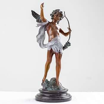 キューピットの版画（ローマの愛の神様） 欲望の心を射抜く弓矢を持ったローマの愛の神キューピッドを描い