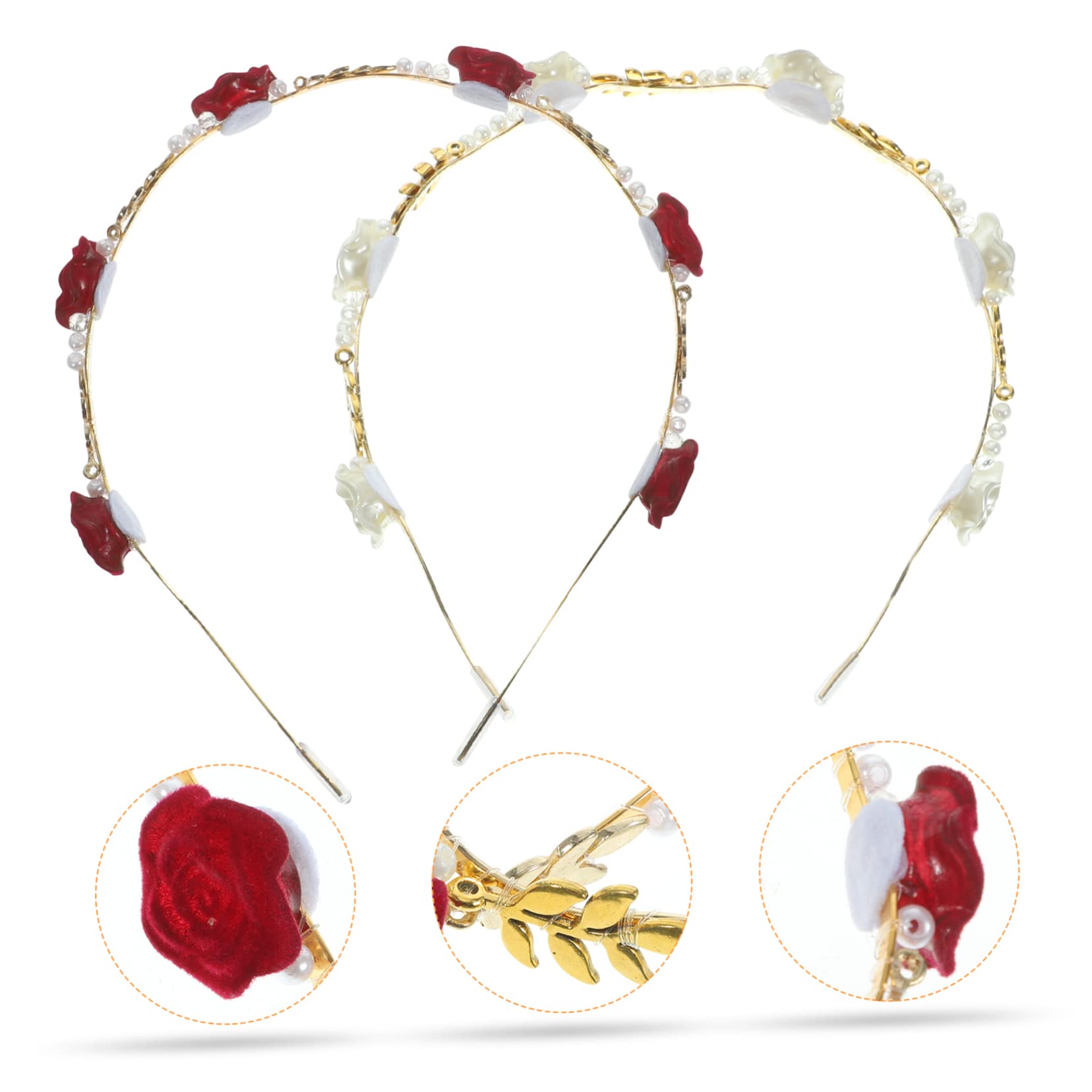 ABOOFAN 8 Piezas Diadema De Rosas Diademas Con Cuentas Diadema De De Diamantes De Imitación Joyería De La Flor Tocado De Cristal Diademas De Metal Plateadas Doradas