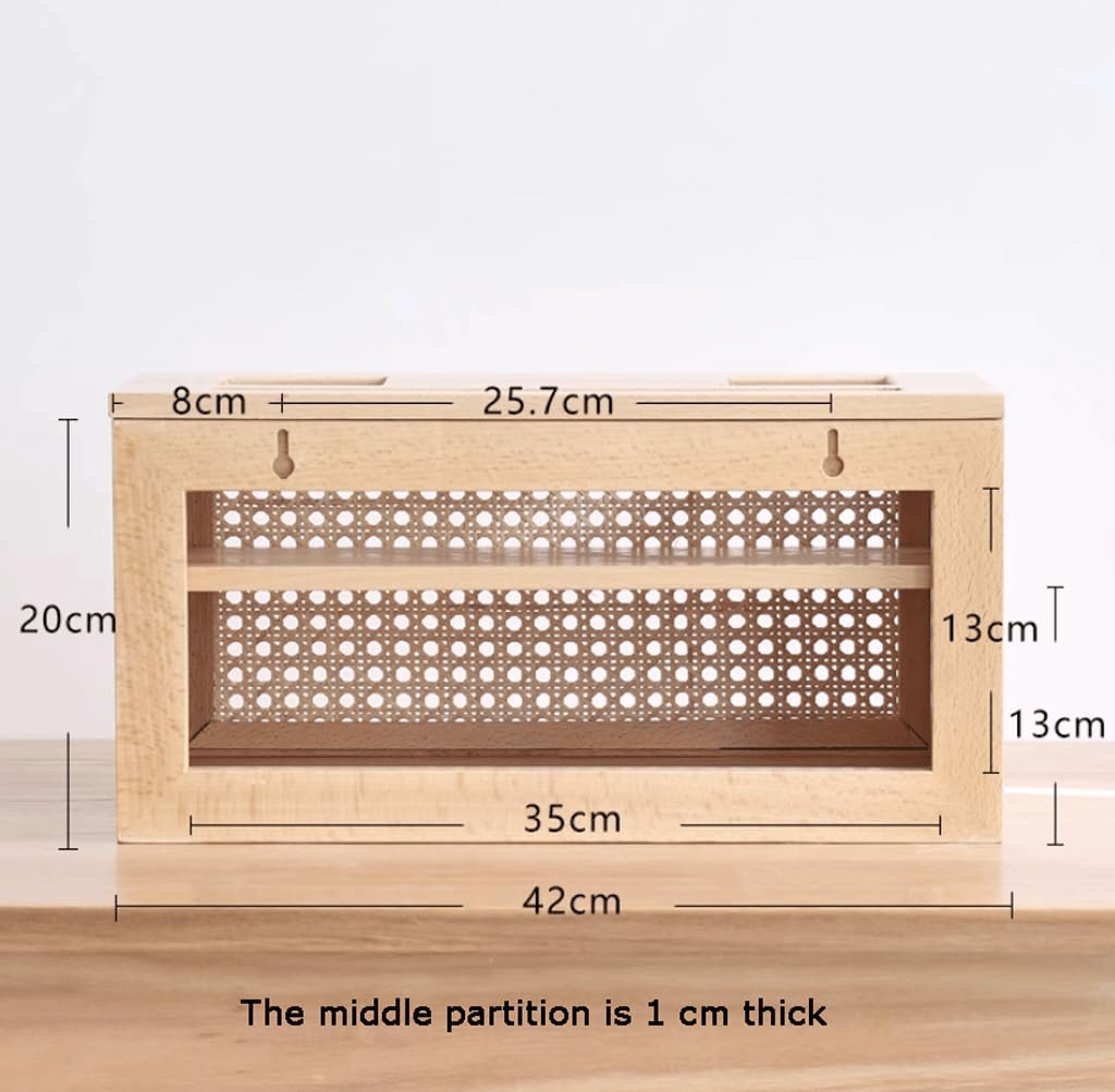FROON Routeur Hider Box Support de routeur sans Fil tissé en rotin, Organisateur de Stockage de câbles, boîte de Protection à Dissipation Thermique Facile pour la Maison