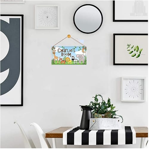 Miniatura 4 de Letreros de nombre personalizados para habitación de niños, letreros de madera personalizados para puerta de zoológico, desfile, guardería, sala de