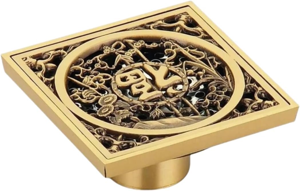 Paqwtyb Fukutake Floor Drain, Antique Brass Deodorizing Floor Drain For Bathroom Shower Room Sewer Dual Use