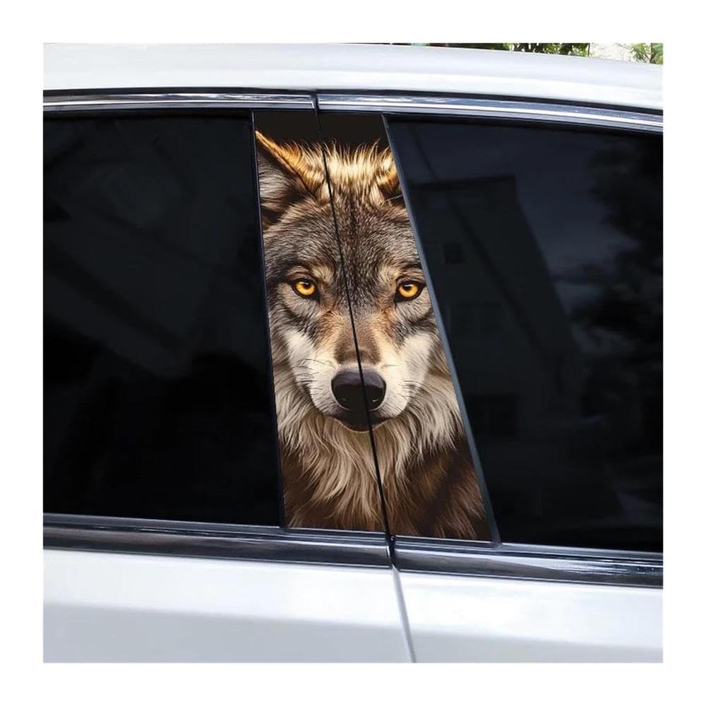 Body Parts 2pcs Wolf Eyes Animal Car B-Pillar Waterproof Sticker Covering Scratched(H)