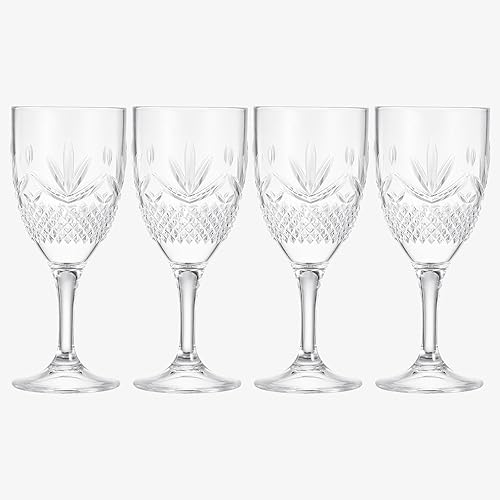 Miniatura 2 de Copas de vino de Tritan inastillables con tallo elegante, resellables  Juego de 4  Vasos acrílicos de cristal de colores claros, reutilizable,