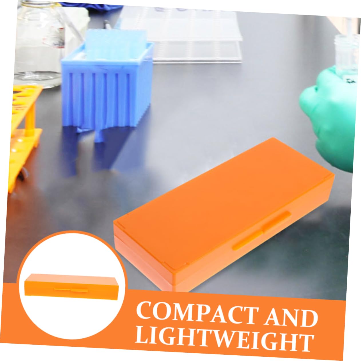 OSOLADY 2pcs Boxes Slide Box Slides Microscope Slide Holder Microscope Slide Plates Microscope Slide Tray Microscope Slide Storage Microscope Slide Container Slide Storage Boxes Orange Abs