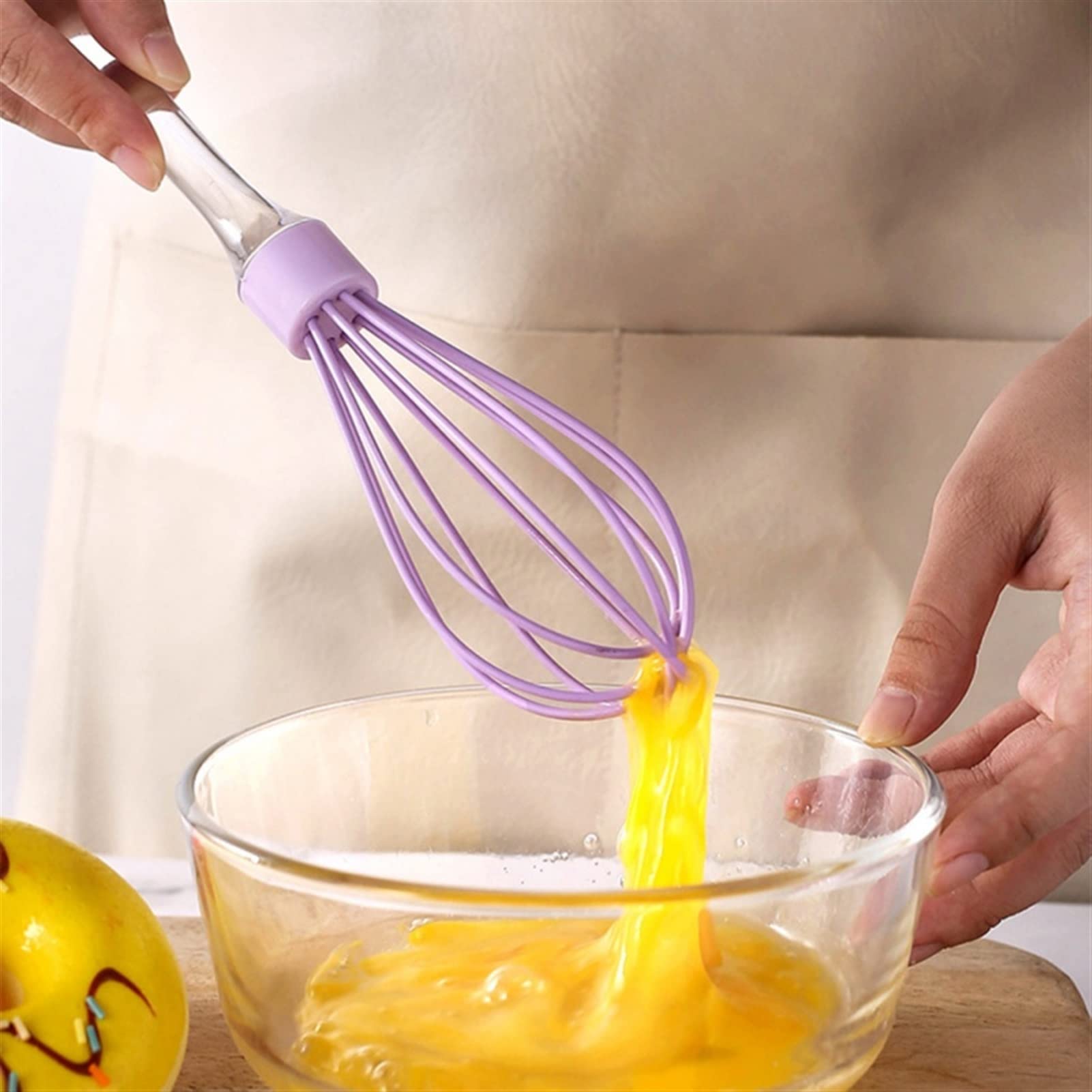 Fouet de cuisine WHIQUAGE D'EG-SILICONE MOULAGE Pouce d'œuf Cuisine Cuisine Silicone Fil Fouet Ballon Fouet Miluet Oeuf Oeuf Mélangez les outils de cuisine Fouets pour la cuisine (Color : A)