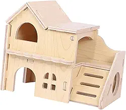Pequeno labirinto de hamster, casa de madeira, habitat, decoração simples e divertida, cabana de labirinto de madeira para ratos de brincar